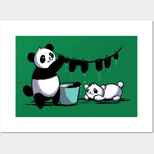 Panda clothesline Posters and Art